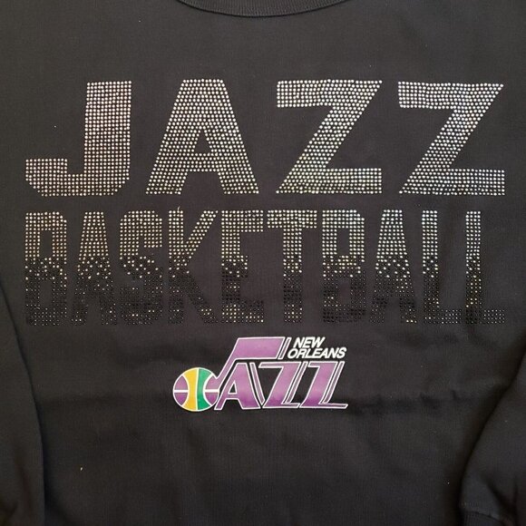 NBA Throwback New Orleans Jazz Womens Size 2XL Showtime Pullover Sweater Black - Picture 3 of 5